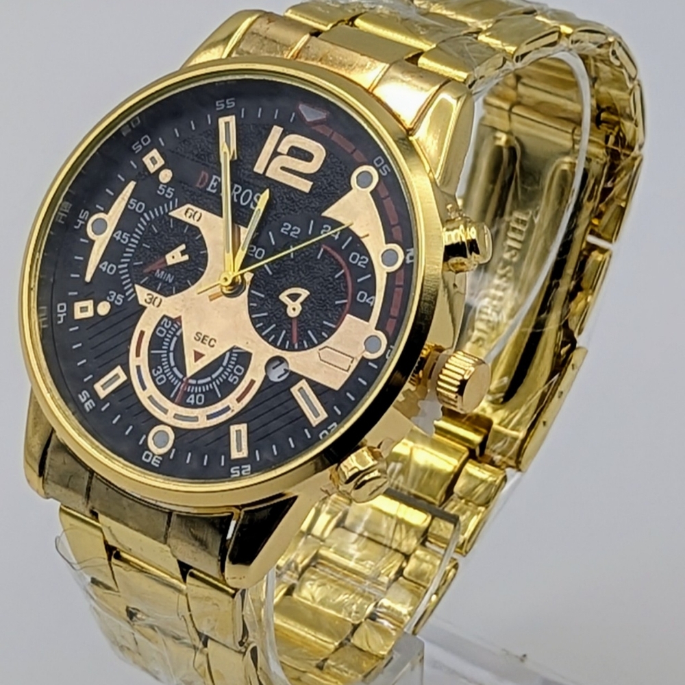 Stylish Gold and Black Timepiece